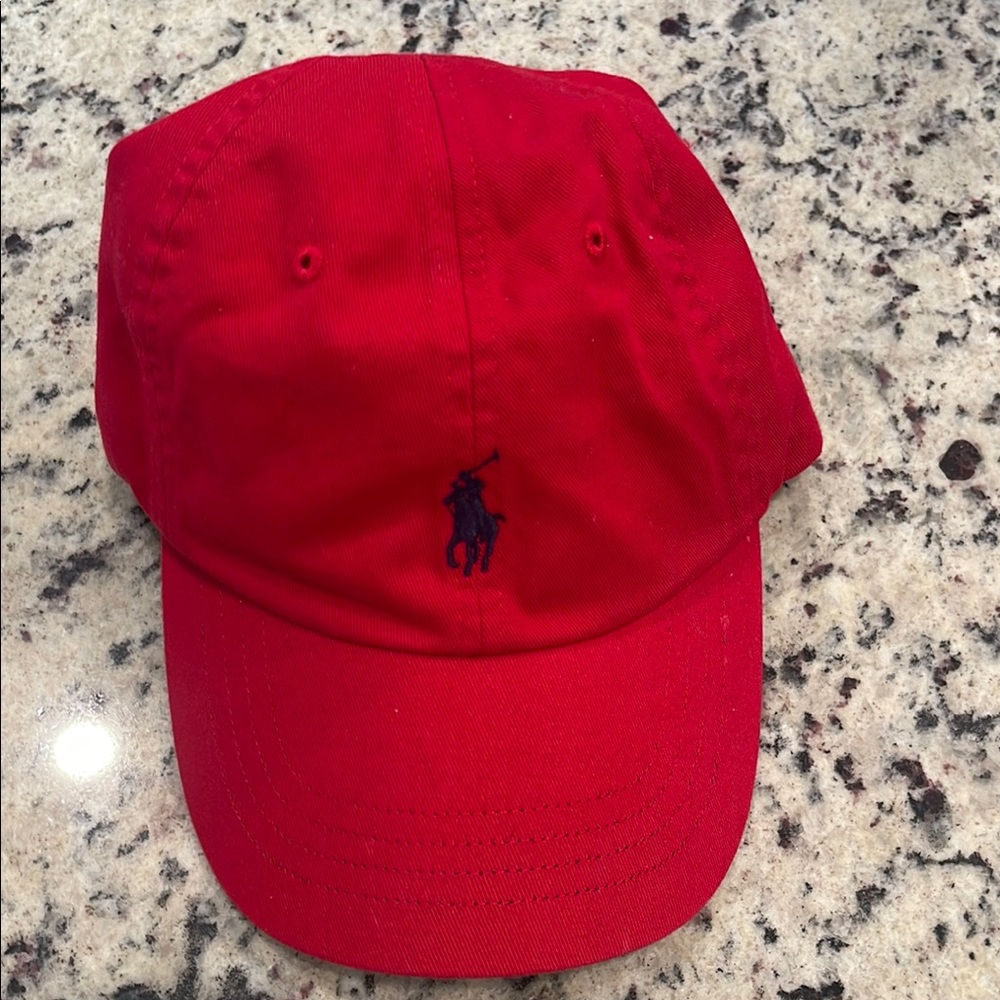 Red Polo Cap with Embroidered Logo
